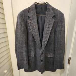 Vintage Haggar Blue Gray Tweed Blazer Jacket